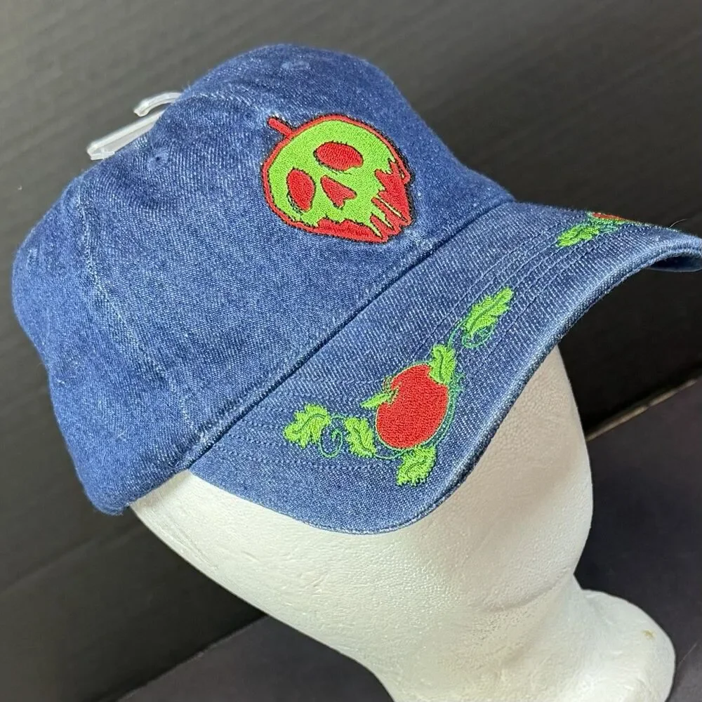 Disney Princess Evil Queen Snow White Poison Denim Apple Hat Baseball Cap Adult